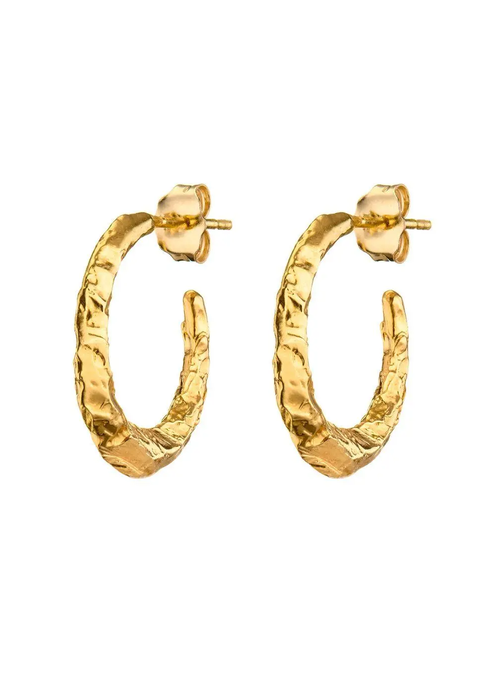 18K Gold Vermeil Torc Hoop Earrings